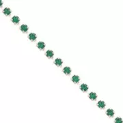 Chaîne strass en Laiton avec cristal taillé 2.10 mm - Argenté - Emerald x50cm