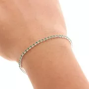 Chaîne strass en Laiton avec cristal taillé 2.10 mm - Argenté - Emerald x50cm