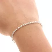 Chaîne strass en Laiton avec cristal taillé 2.10 mm - Argenté - Crystal AB x50cm