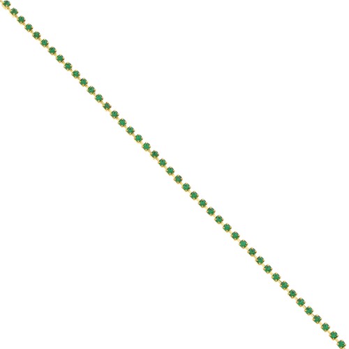 Chaîne strass en Laiton avec cristal taillé 2.10 mm - Doré - Emerald x50cm