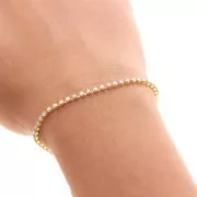 Chaîne strass en Laiton avec cristal taillé 2.10 mm - Doré - Crystal AB x50cm