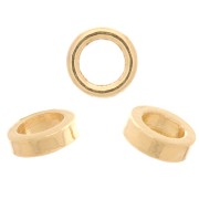 Perles rondelles Heishi - disques plats percés 3 mm - Doré à l'or fin x25|raw }}