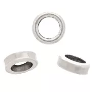 Perles rondelles Heishi - disques plats percés 3 mm Placage argent fin vieilli x25