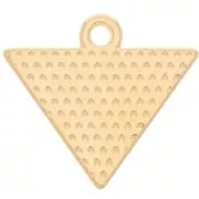 Breloque triangle avec oeil 14x16 mm - Doré à l'or fin x1