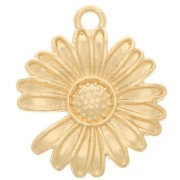 Pendentif fleur marguerite 17.5 mm - Doré à l'or fin x1