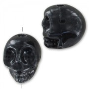 Tête de mort en céramique 13x11 mm Noir x1|raw }}