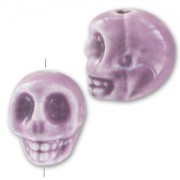 Tête de mort en céramique 13x11 mm Mauve x1|raw }}