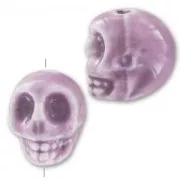 Tête de mort en céramique 13x11 mm Mauve x1