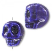Tête de mort en céramique 13x11 mm Cobalt x1