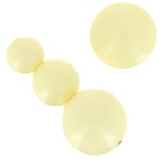 Assortiment 26 perles rondes 8-10-14mm & 2 cabochons en résine opaque Jaune pastel|raw }}