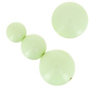 Assortiment 26 perles rondes 8-10-14mm & 2 cabochons en résine opaque Vert pastel|raw }}