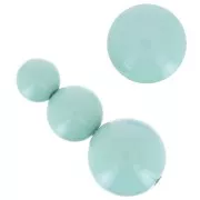 Assortiment 26 perles rondes 8-10-14mm & 2 cabochons en résine opaque - Vert d'eau