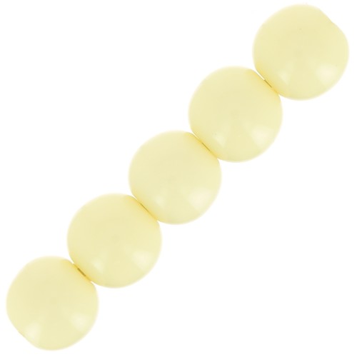 Perles en résine opaque 6 mm - Jaune pastel x10