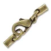 Fermoir mousqueton 10 mm attache cordon 2 mm bronze x1