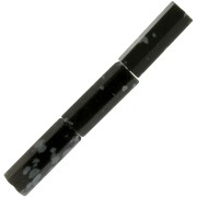Perles tubes facettées en pierre gemme 15x5 mm - Obsidienne mouchetée x5|raw }}