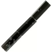 Perles tubes facettées en pierre gemme 15x5 mm - Obsidienne mouchetée x5