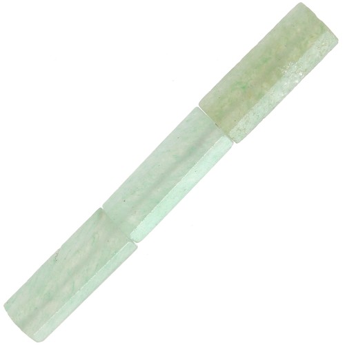 Perles tubes facettées en pierre gemme 15x5 mm - Aventurine x5