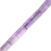 Perles tubes facettées en pierre gemme 15x5 mm - Amethyste x5|raw }}