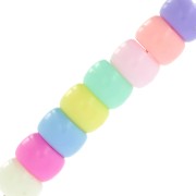Assortiment de perles gros trous - Pony beads - 9x6 mm Multicolore Pastel x50|raw }}