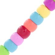 Assortiment de perles gros trous - Pony beads - 9x6 mm Multicolore x50