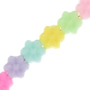 Assortiment de perles fleurs gros trous - 10.5 mm Multicolore Pastel x50|raw }}