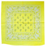 Bandana 100% coton - motif Cachemire - Jaune Fluo x1