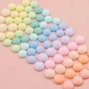 Cabochon rond en résine opaque 12 mm - Bleu Layette x1