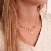 Breloque coeur 13 mm - Doré à l'or fin x1