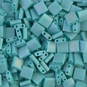 Miyuki Tila Beads 5x5x1.9 mm TL-0412FR - Mat Op Turquoise Green AB x10g|raw }}