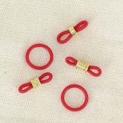 Anneaux en silicone pour attaches lunettes - Rouge x10