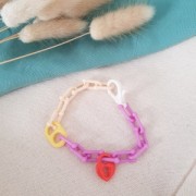 Pendentif cadenas coeur 19x15 mm en acrylique - Turquoise x1