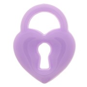 Pendentif cadenas coeur 19x15 mm en acrylique - Lilas x1|raw }}