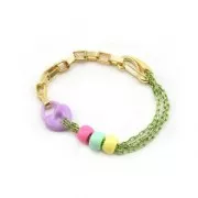 Pendentif cadenas coeur 19x15 mm en acrylique - Lilas x1