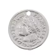 Sequin pièce de monnaie République Française 11 mm - Argent 925 x1