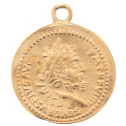 Pendentif pièce de monnaie Romaine 24x20.5 mm - Doré à l'or fin x1|raw }}
