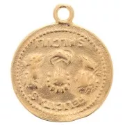 Pendentif pièce de monnaie Romaine 24x20.5 mm - Doré à l'or fin x1