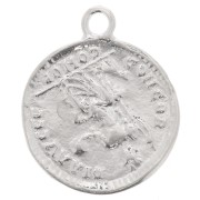 Pendentif pièce de monnaie Romaine 22x19 mm - Placage Argent fin x1