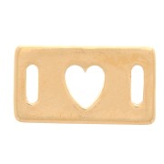 Intercalaire rectangle évidé motif coeur - 16x9 mm - Plaqué Or 3 microns x1
