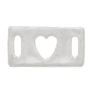 Intercalaire rectangle évidé motif coeur - 16x9 mm - Argent 925 x1