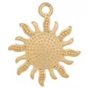 Pendentif soleil 21x18 mm pour cabochon 8 mm - Doré à l'or fin x1