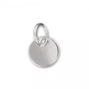 Breloque ronde médaille à graver 7 mm - Argent 925 x1