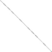 Chaîne maille Forçat alternée Fantaisie 1.25 mm en Argent 925 x50cm