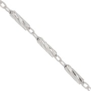 Chaîne maille Forçat alternée Fantaisie 1.25 mm en Argent 925 x50cm
