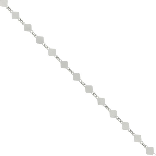 Chaîne maille Fantaisie losange 4 mm en Argent 925 x50cm