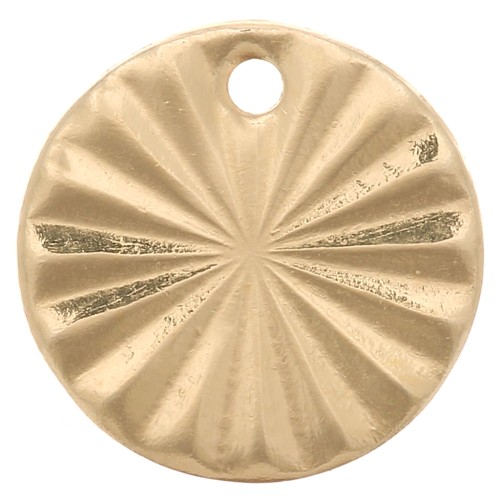 Sequin rond travaillé 10 mm - Gold filled (or laminé) x1