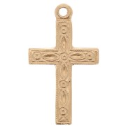 Pendentif croix travaillée 17x10 mm - Gold filled (or laminé)  x1