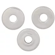 Perles rondelles Heishi disques plats percés 6x1mm Placage argent fin vieillI x15