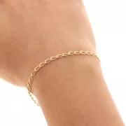 Chaîne maille cheval 2,8 mm Doré à l'or fin x1m