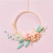 Cardères japonaises séchées - rose - pour composition florale x5 tiges