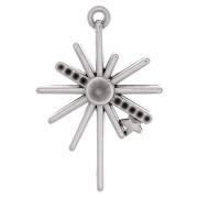Pendentif étoile du nord 36x25 mm - Placage argent fin vieilli x1